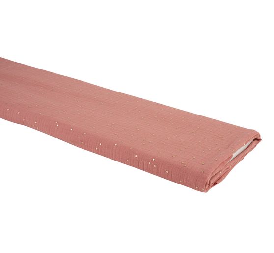 Tissu mousseline coton au mètre « Pois dorés »