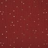 Tissu mousseline coton au mètre « Pois dorés » Rouge terre