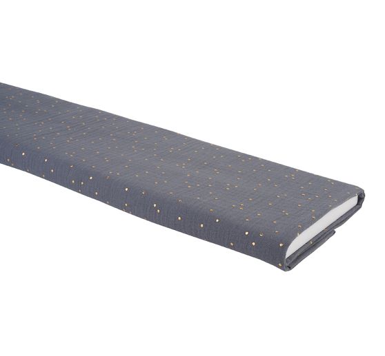 Tissu mousseline coton au mètre « Pois dorés »