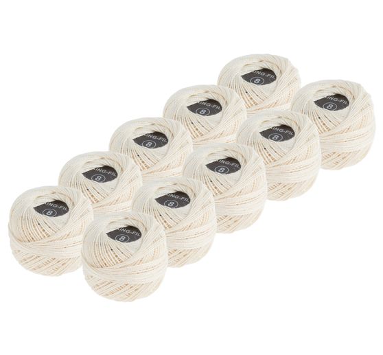 10 pelotes de fil à crocheter, Crème, Gros acheteurs VBS