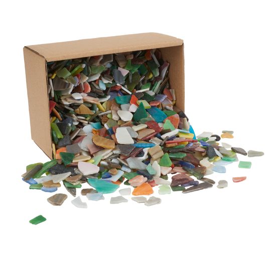 Bris de tesselles de mosaïque en verre, env. 2 kg, épaisseur environ 3 mm