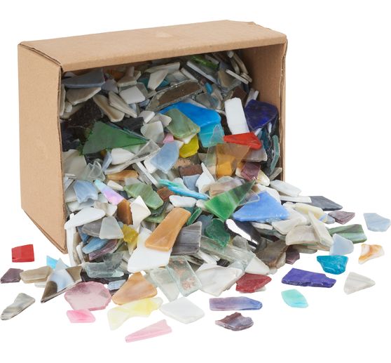 Bris de tesselles de mosaïque en verre, env. 2 kg, épaisseur environ 3 mm