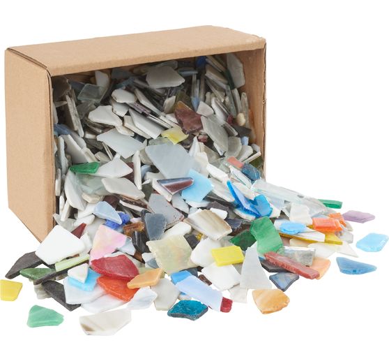 Bris de tesselles de mosa&iuml;que en verre, env. 2 kg, &eacute;paisseur environ 3 mm