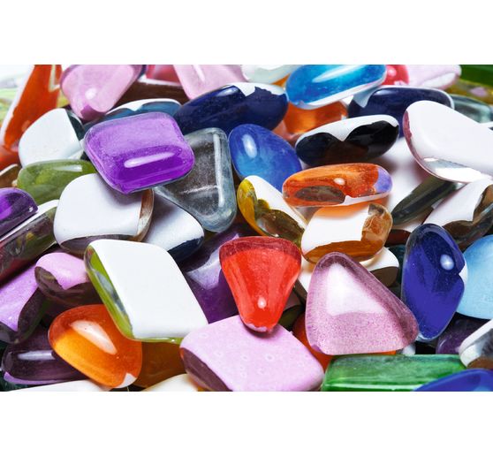 Brisures de tesselles mosaïque en résine époxy, Multicolores, 500 g