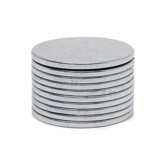 Aimants VBS « Super puissants », plats, Ø 15 mm, 10 pc.