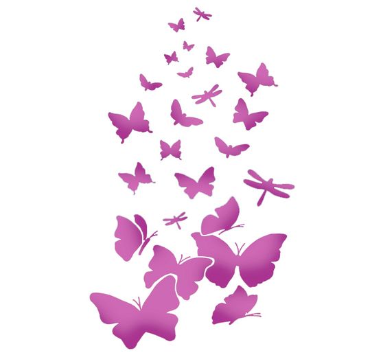 Pochoir « Papillons & libellules », 21 x 29,7 cm