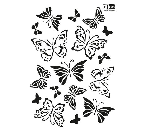 Pochoir « Papillons », A4, 17 motifs