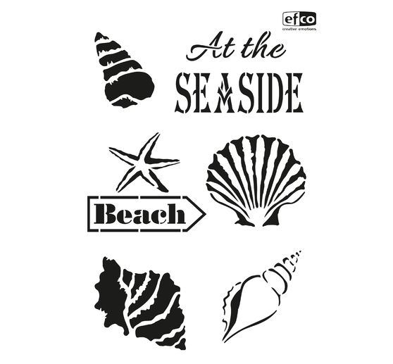 Pochoir « At the seaside », A4, 6 motifs