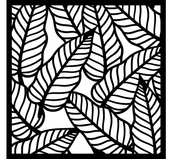 Pochoirs « Feuilles tropicales », 15 x 15 cm, Polyester