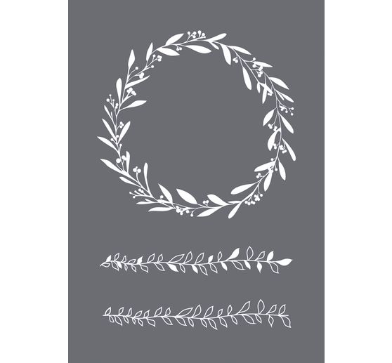 Pochoir pour sérigraphie « Vrilles de feuilles » avec raclette