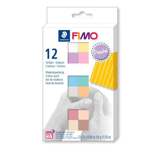 Assortiment FIMO soft « Pastel Colours »,12 demi-pains, 300 g