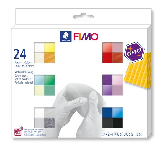 Assortiment FIMO soft « Effect », 24 demi-pains, 600 g