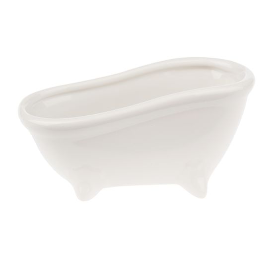 Porte-savon en céramique "Baignoire", 15x7x7,2cm, blanc brillant