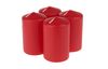 Bougies cylindriques, set de 4, enrobées, Rouge, Ø 60 mm, H 100 mm
