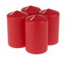 Bougies cylindriques, set de 4, enrobées, Rouge, Ø 60 mm, H 100 mm