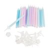 Bougies d’anniversaire avec supports, 24 pc. Pastel