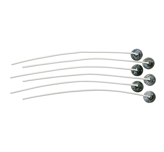 Mèche de bougie avec pied, cirée 15 cm