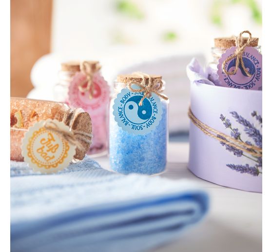 Petites bouteilles en verre VBS, avec bouchon en liège, 6 pc.