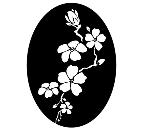 Empreinte de moulage « Fleurs de cerisier », oval