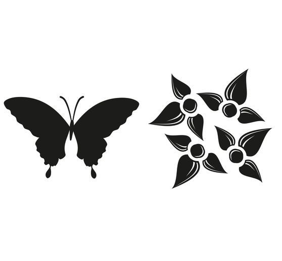 Set d''empreintes de moulage « Papillon, fleur », 2 pc.