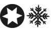 Empreinte de moulage « Flocon de neige + étoile », Ø 30 mm, 2 pc.