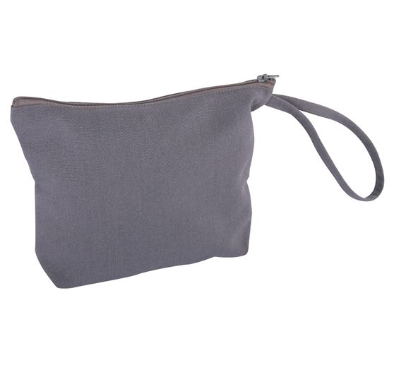 Trousse de toilette à fermeture éclair, 22 x 17 cm, Gris