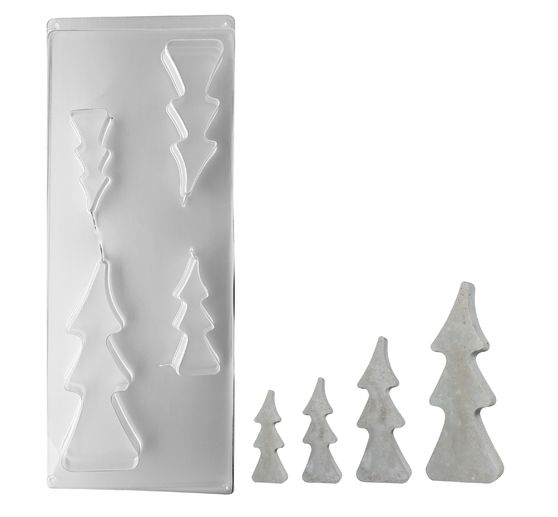 Moule "4 sapins", env. 8-16 cm