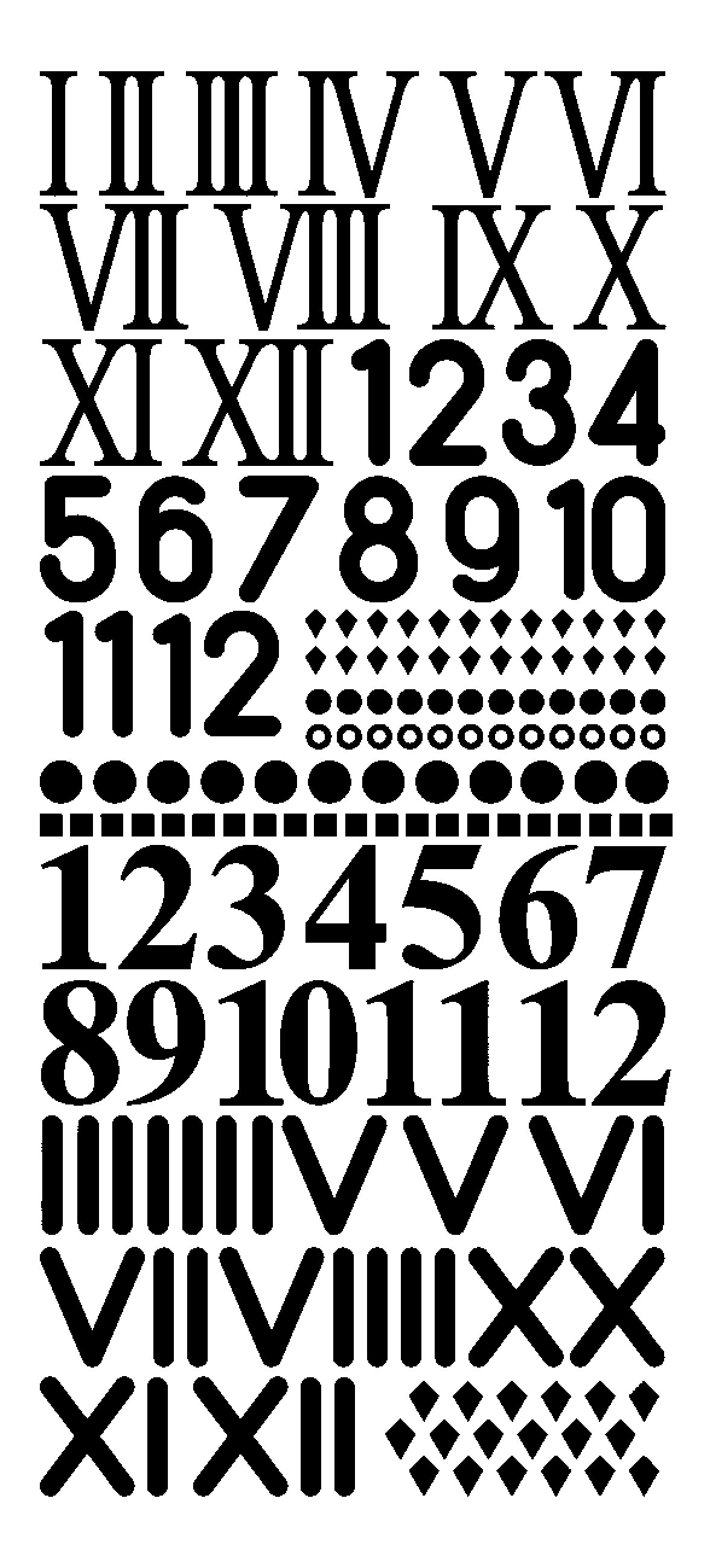 Ripeng Kit de Chiffres d'Horloge - 30 Numéros Arabes Adhésifs pour Petite Horloge - Accessoires DIY, Noir (Métal, ABS