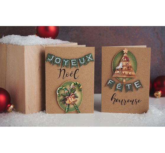 Cartes doubles avec enveloppes « Papier kraft », A6, 50 pc.