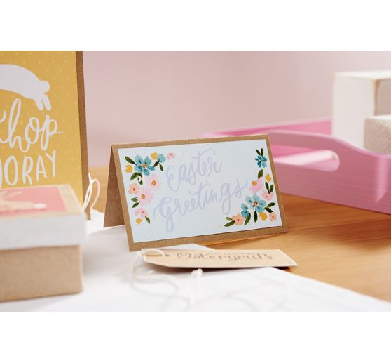 Double cards with envelopes "Kraft paper", 18 x 13 cm, 50 pieces