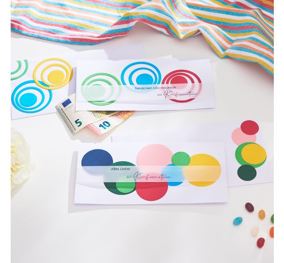 Cartes doubles avec enveloppes « DL », 50 pc.