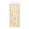 Relief sticker "Advent numbers" Gold