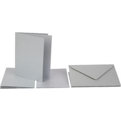 Cartes 15 x 15 cm et enveloppes - Différents coloris - 50 sets - Cartes et  enveloppes carrées - Creavea