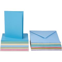 Crafts UK - 50 Cartes et enveloppes 10x10 cm, Blanc, 91 x 152 x 3.81 cm :  : Fournitures de bureau