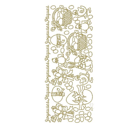 VBS Stickers relief « Joyeuses Pâques », 10 x 23 cm
