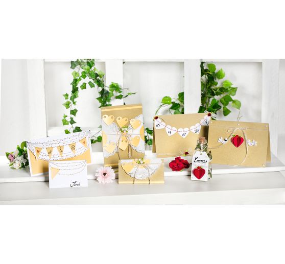 Cartes doubles avec enveloppes « DL », 50 pc.