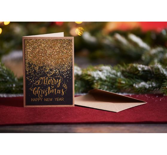 Cartes doubles avec enveloppes « Papier kraft », A6, 50 pc.