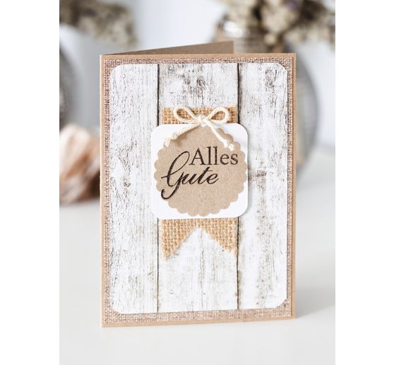Cartes doubles avec enveloppes « Papier kraft », A6, 50 pc.