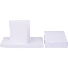 Cartes doubles et enveloppes - Blanc cassé nacré - 10,5 x 15 cm - 8 pcs -  Enveloppe 114 x 162 - Creavea