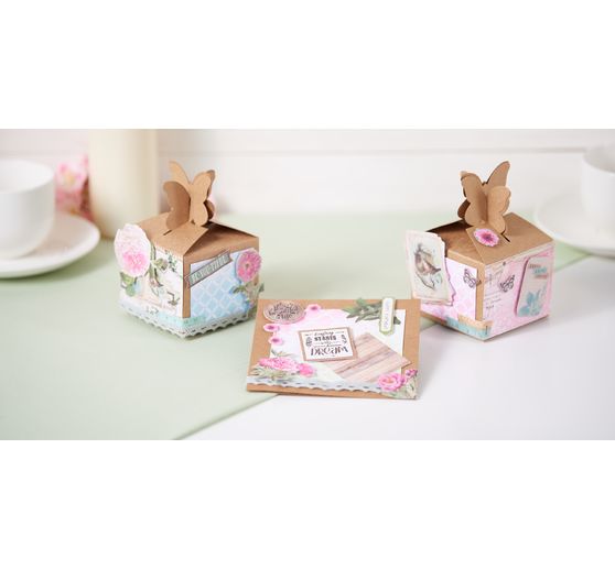 Boîtes en carton VBS « Papillon », 4 pc.