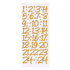 24 chiffres pour calendrier de l'Avent en feutrine adhésive H.2cm