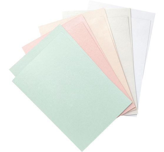 Cartes doubles nacrées « Pastel », 5 pc.