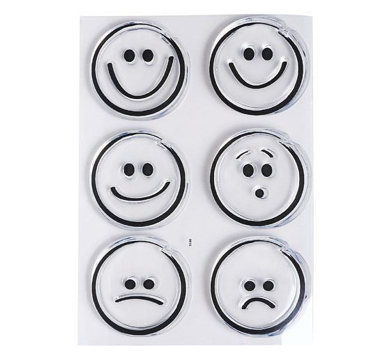 Set tampons Clear « Emoticons », env. 7,4x10,5cm