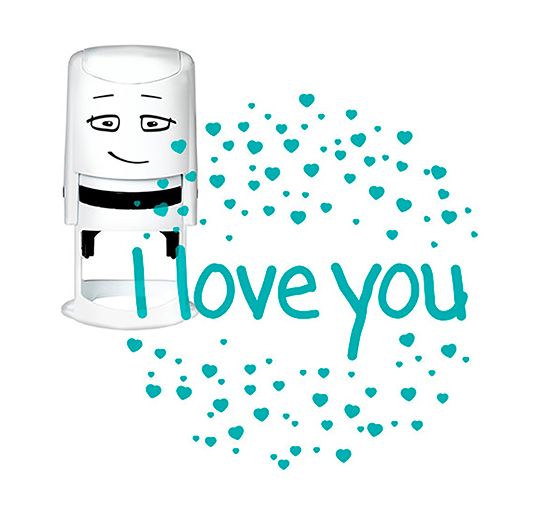 Motif de tampon NIO « I love you, heart sparkles »