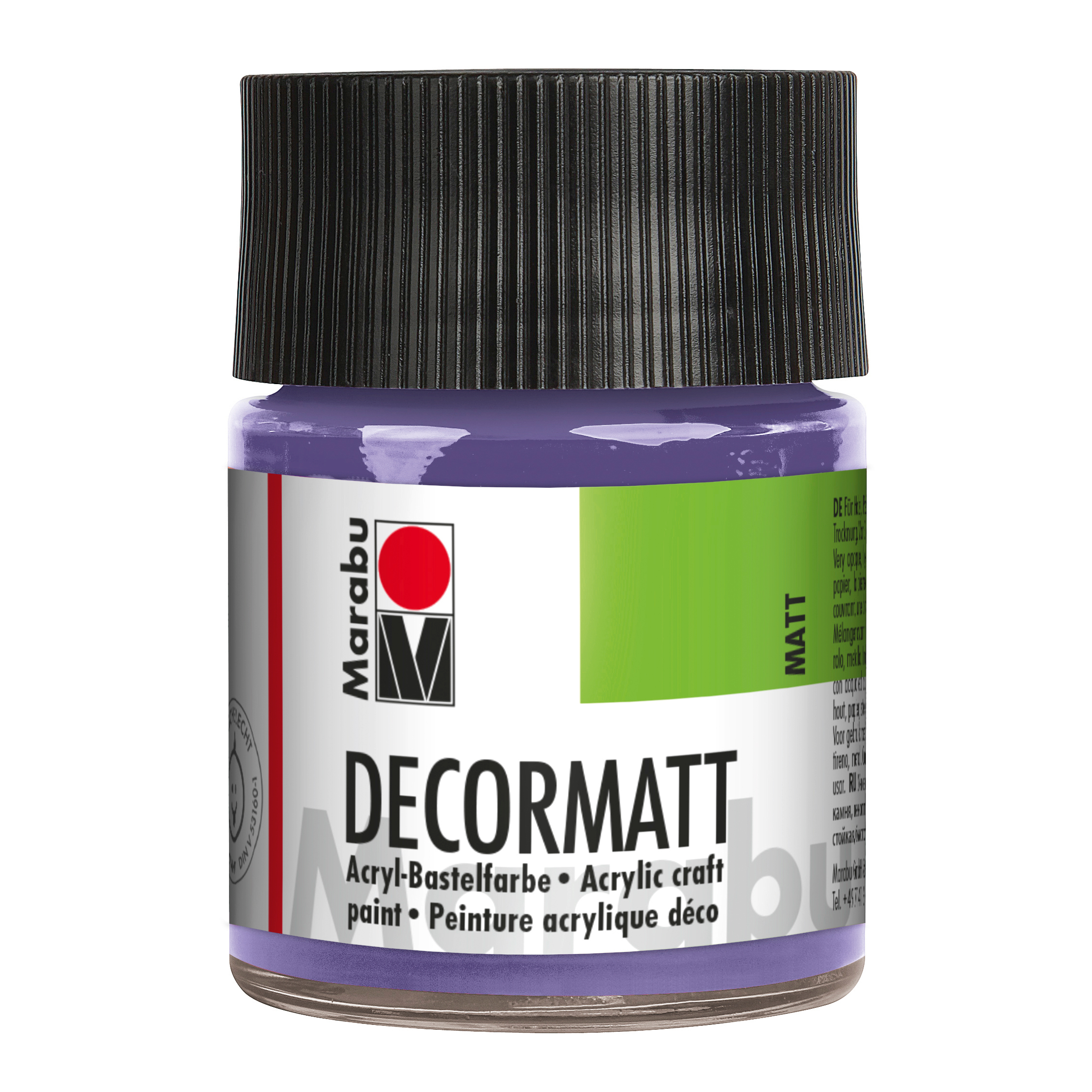Marabu Decormatt Acrylic Paint White - 15ml Velvet Matte Water-Based Craft Paint