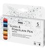Glass & Porcelain Pen « Metallic » KREUL, set de 5