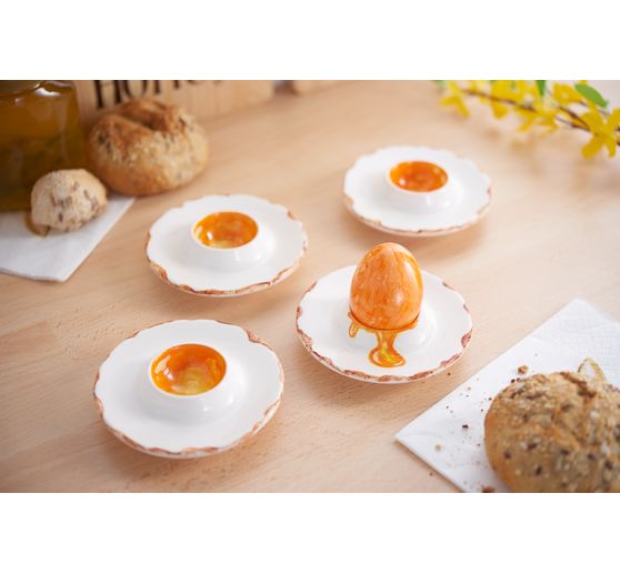 Coquetiers plats, porcelaine, 12 pc.