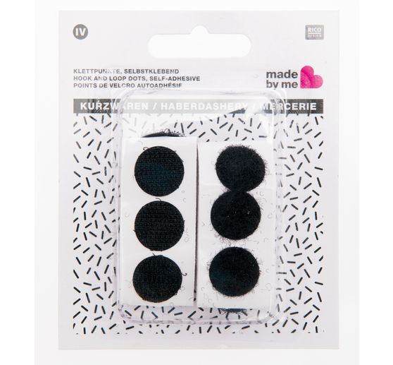 Pastilles velours crochet, adhésives, 16 mm, 24 pc.