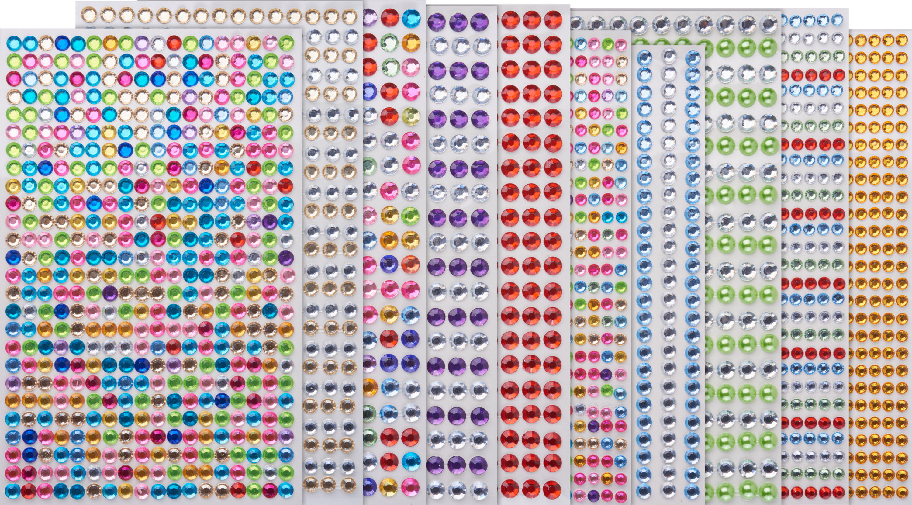 436 Strass Autocollants Multicolores - Strass Visage & Loisirs Créatifs, Formes Cœur & Tailles Variées (18/10/6 Mm), Auto-Adhésifs