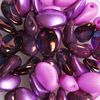 Assortiment de perles en verre « Lili Petal Deluxes », 6x8 mm Violet